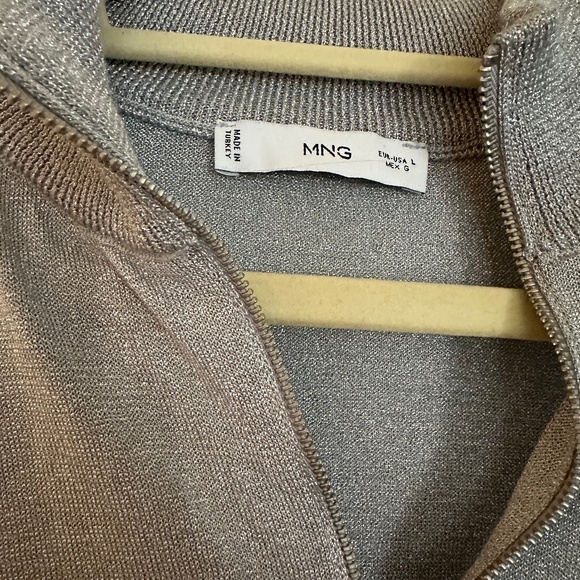 Mango Silver Quarter Zip Long Sleeved Top - Picture 4 of 5